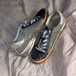Dolce Vita Black and Silver Textured Sneakers